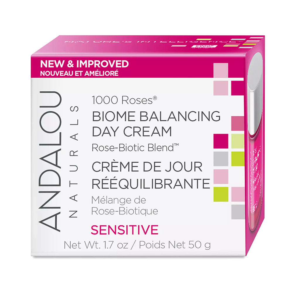 Andalou Naturals Biome Balancing Day Cream for Sensitive Skin, 1.7 Oz